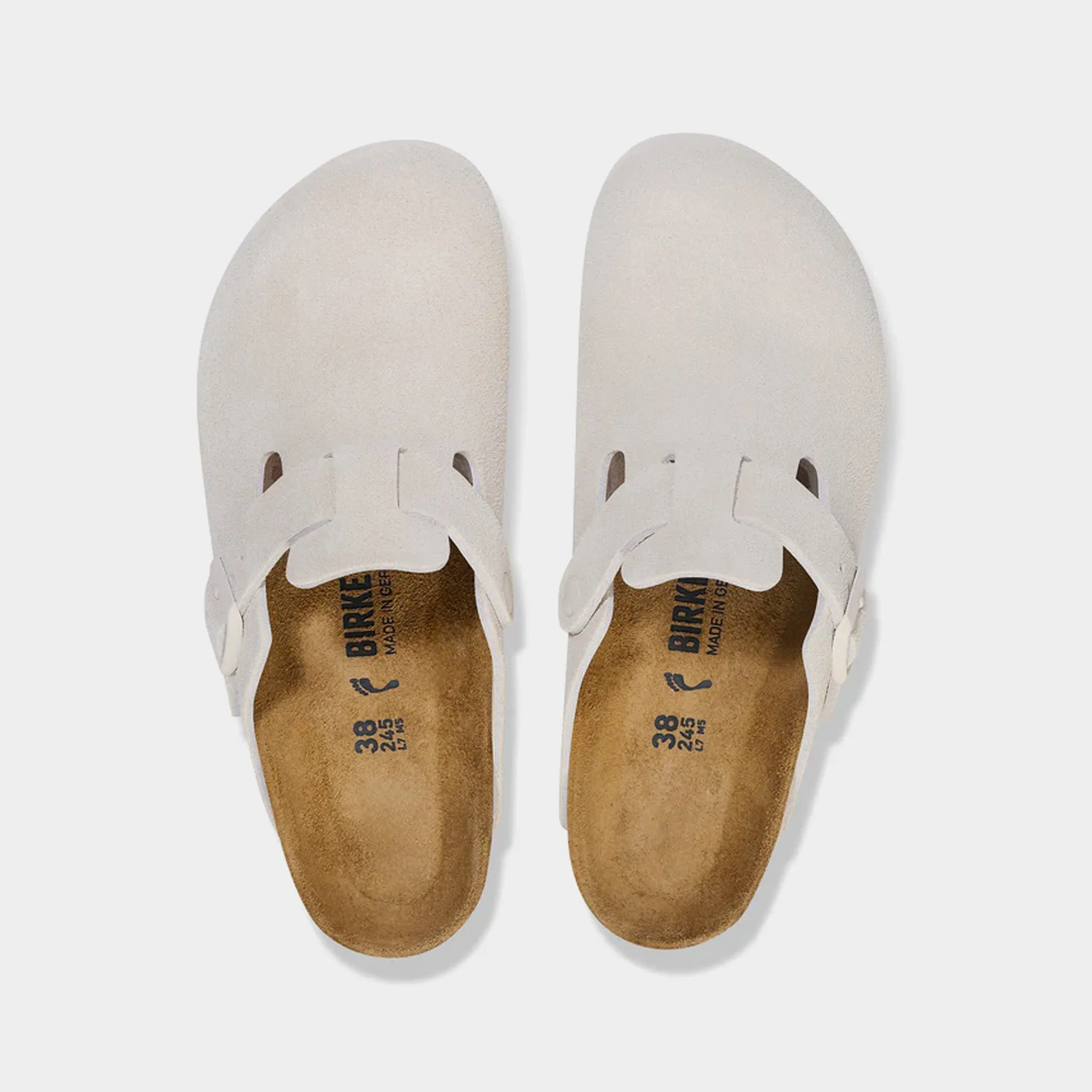 Birkenstock Damen Boston Wildleder / Antik Weiß Birkenstock Schuhe