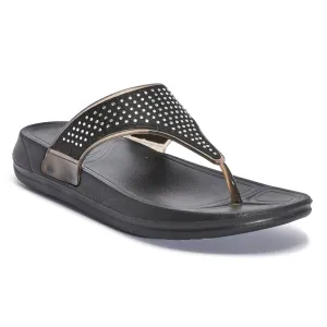 Schwarze T-Bar-Sandalen mit Strasssteinen