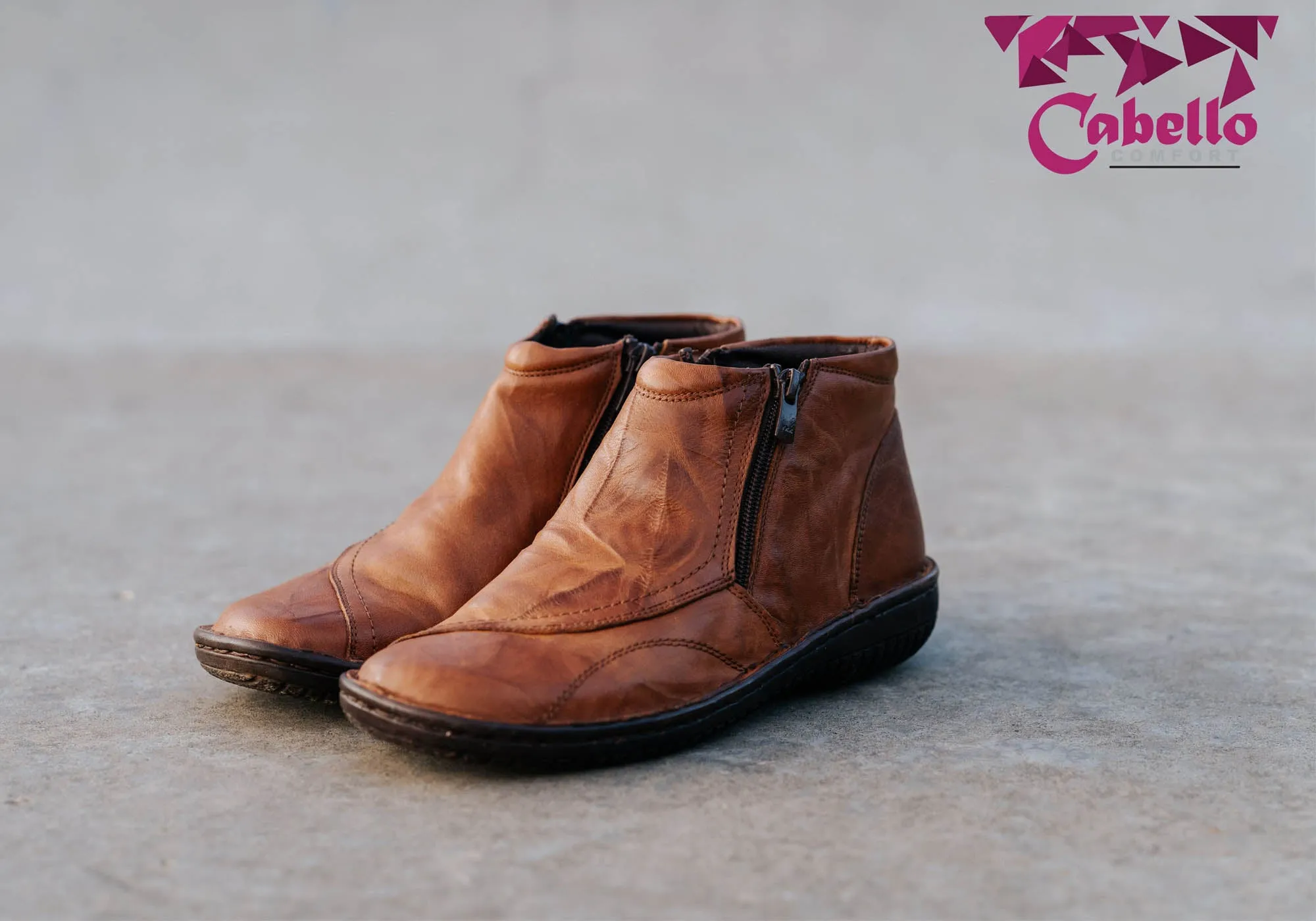 Cabello Comfort 5250-27 Damen Lederstiefel Hergestellt in der Türkei Cabello Comfort Schuhe