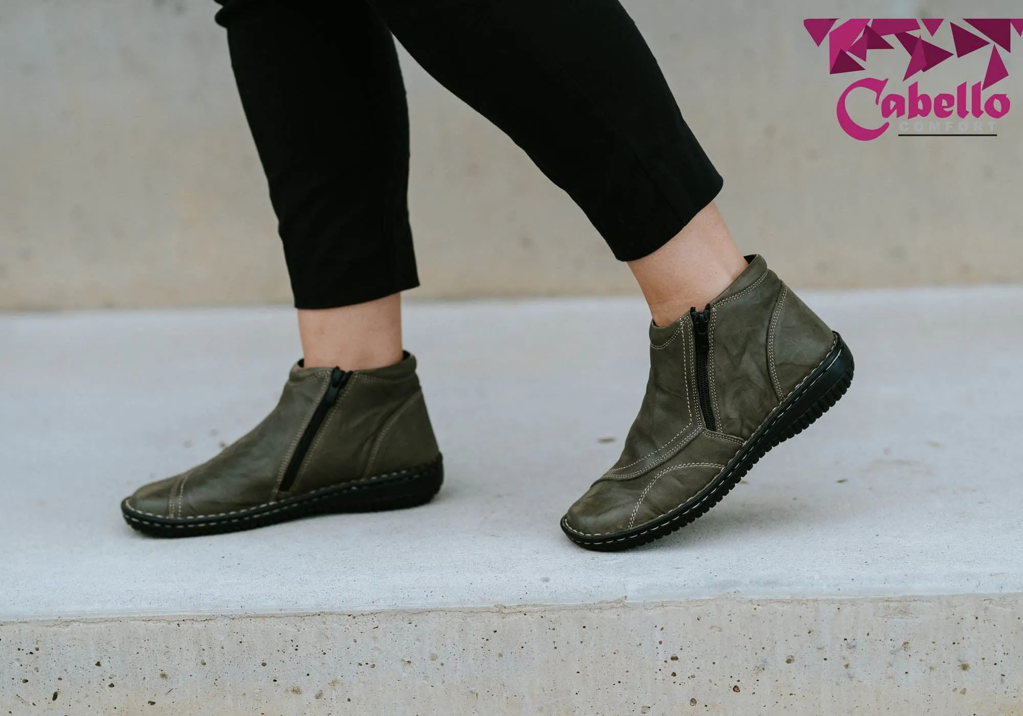 Cabello Comfort 5250-27 Damen Lederstiefel Hergestellt in der Türkei Cabello Comfort Schuhe