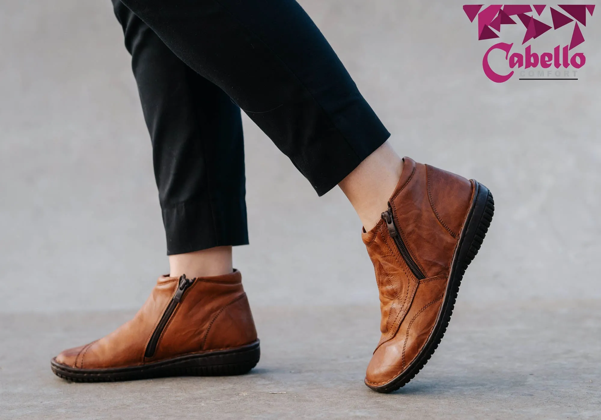 Cabello Comfort 5250-27 Damen Lederstiefel Hergestellt in der Türkei Cabello Comfort Schuhe