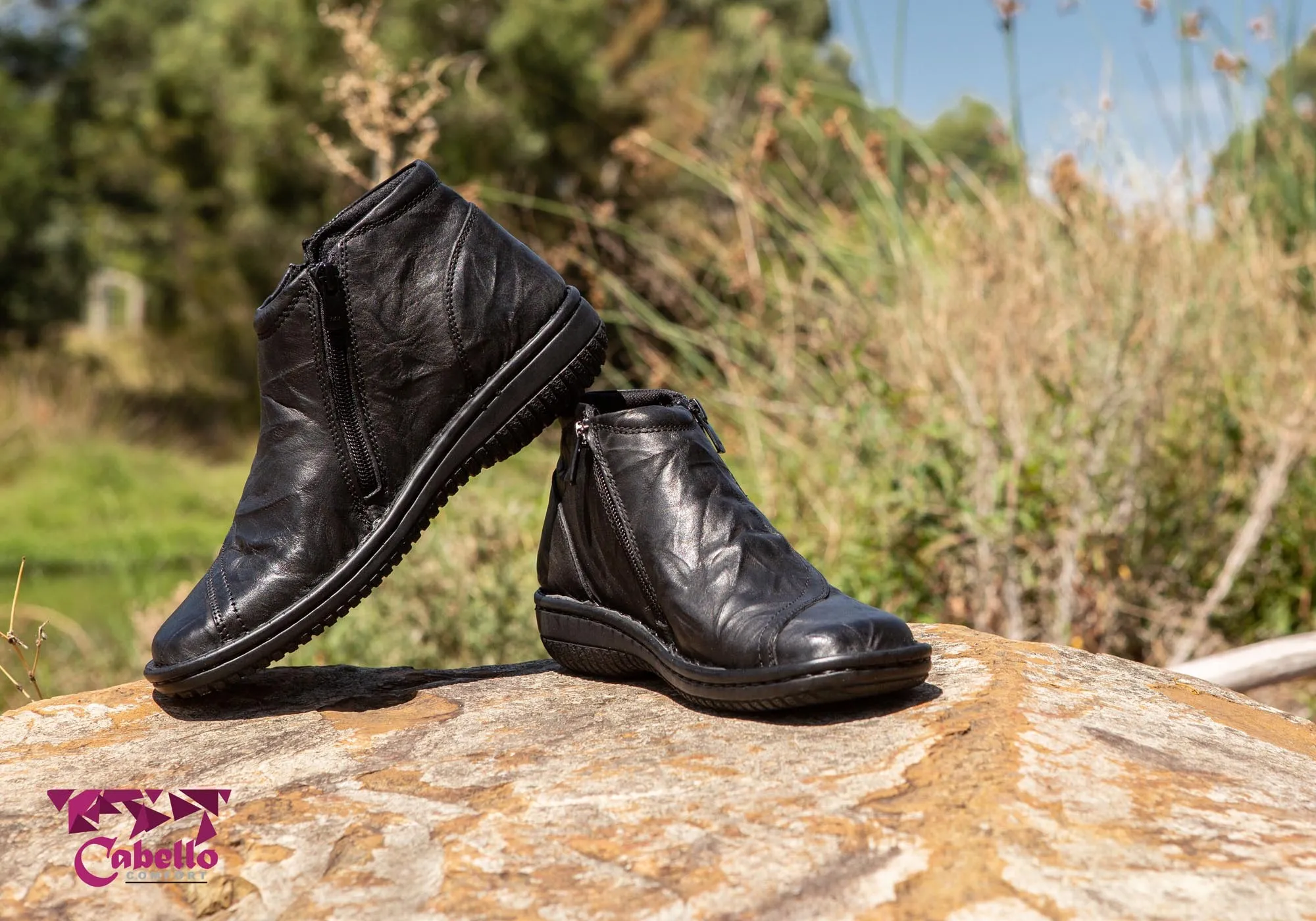 Cabello Comfort 5250-27 Damen Lederstiefel Hergestellt in der Türkei Cabello Comfort Schuhe
