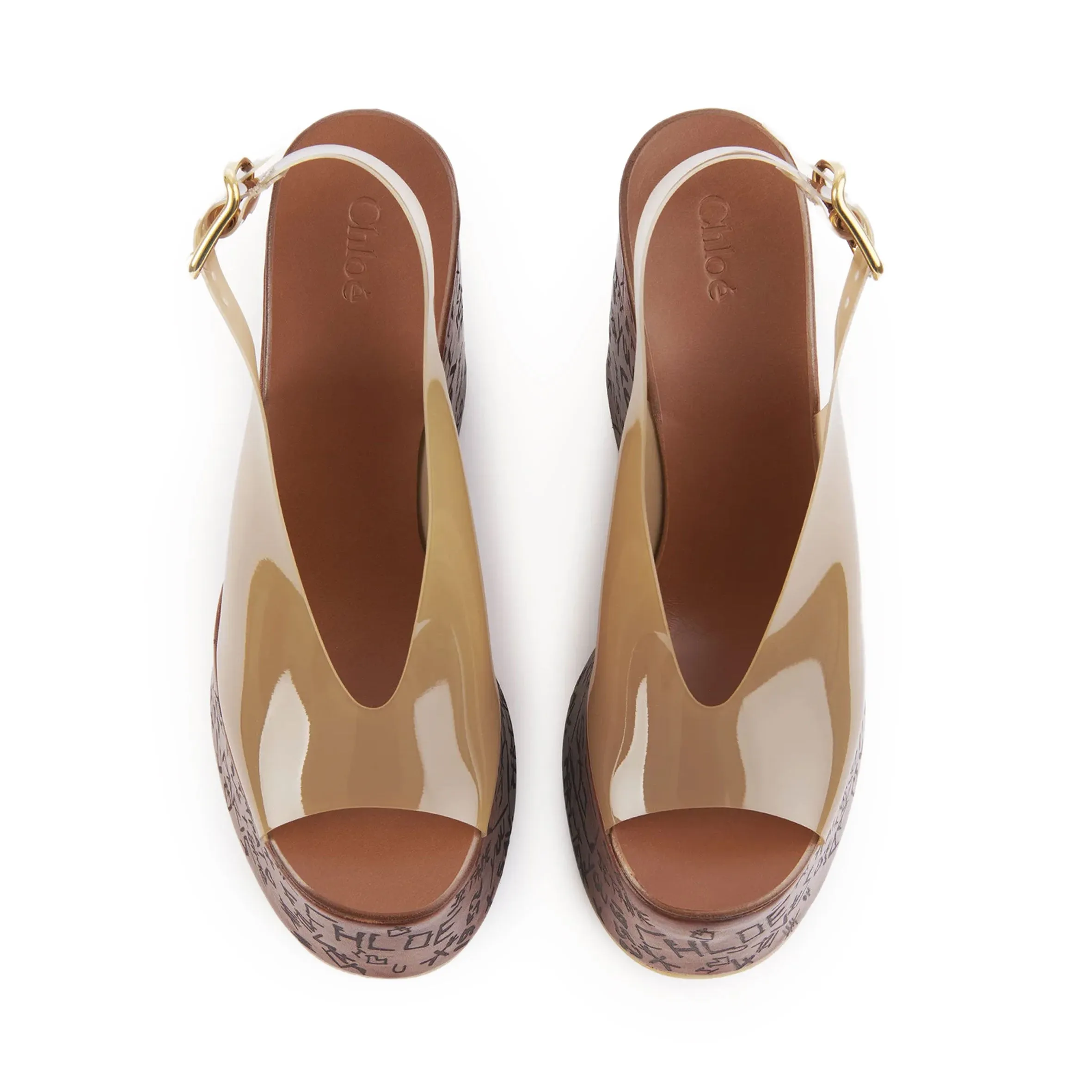 Chloé Schuhe Maxime PVC Keilabsatz, Sonniges Braun