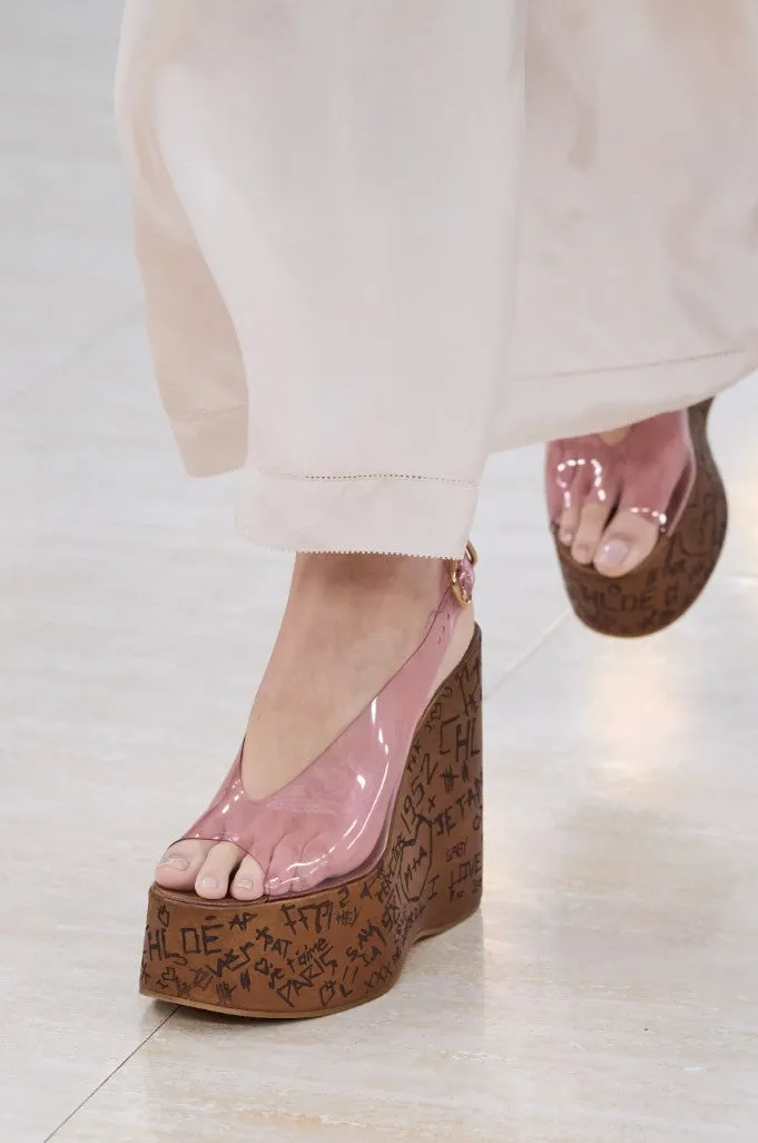 Chloé Schuhe Maxime PVC Keilabsatz, Sonniges Braun