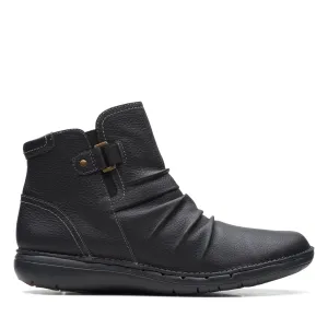 Clarks Un Loop Top in schwarzem Leder