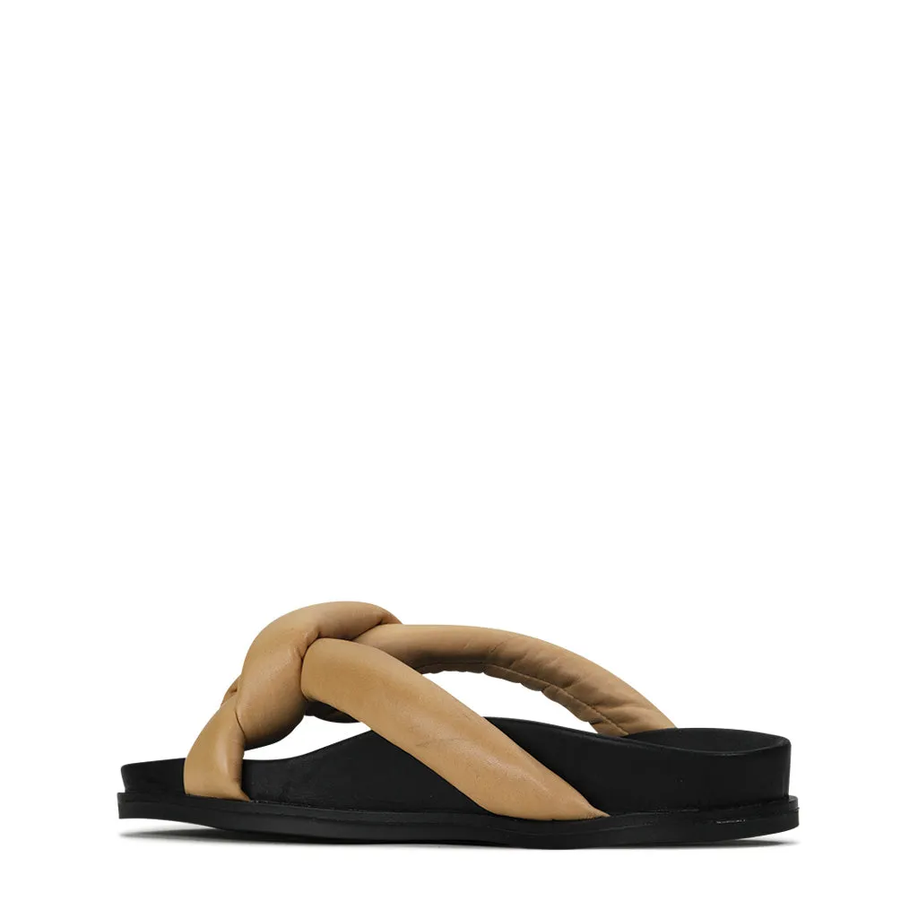 LEDER-SANDALEN MIT KREUZRIEMEN