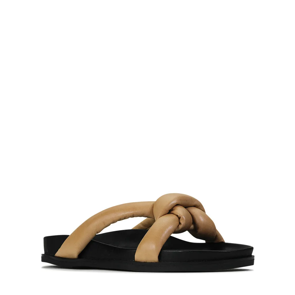 LEDER-SANDALEN MIT KREUZRIEMEN