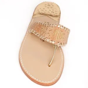 Maßgeschneiderte bestickte Aubrey Monogramm Kork / Gold