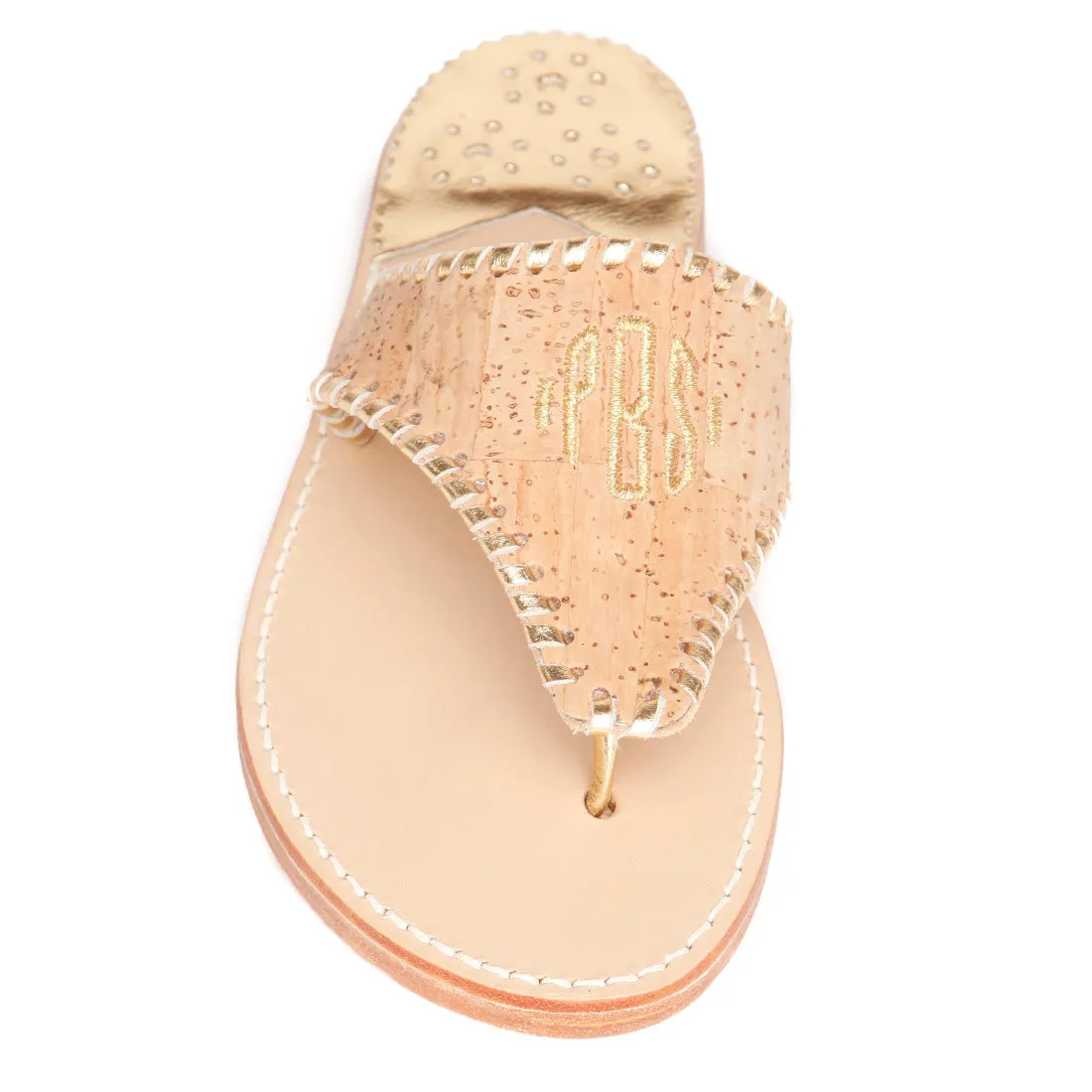 Individuell besticktes Monogramm Kork / Gold