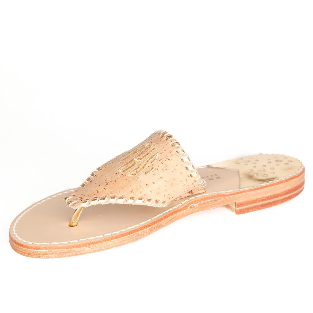 Individuell besticktes Monogramm Kork / Gold