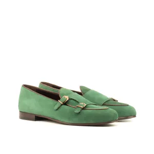 Dapperfam Schuhe DapperFam Rialto in Wald / Dunkelbraun Herren Wildleder & Italienisches Leder Mönchsschlappen