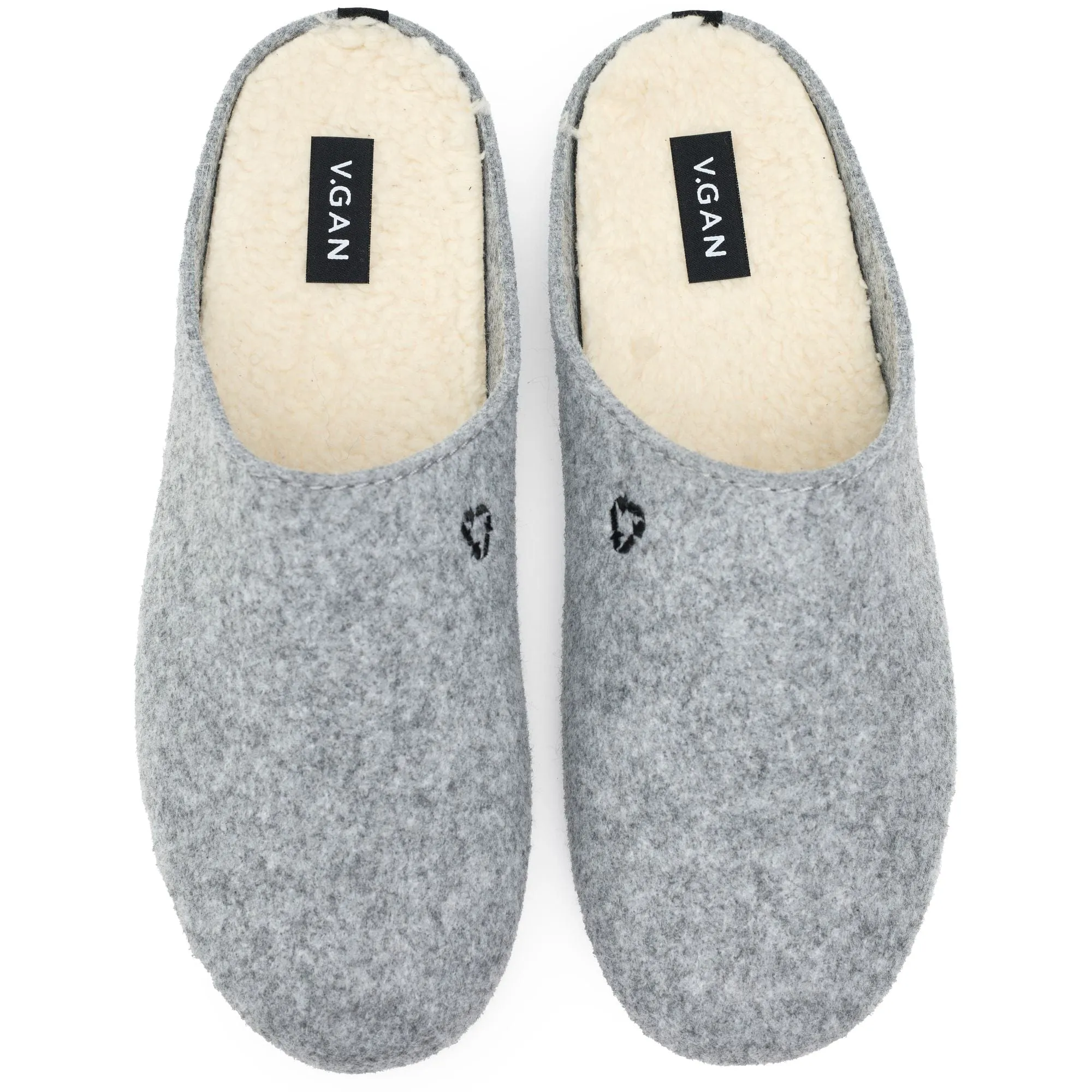 Damen Vegane Mule Hausschuhe | Hellgrau