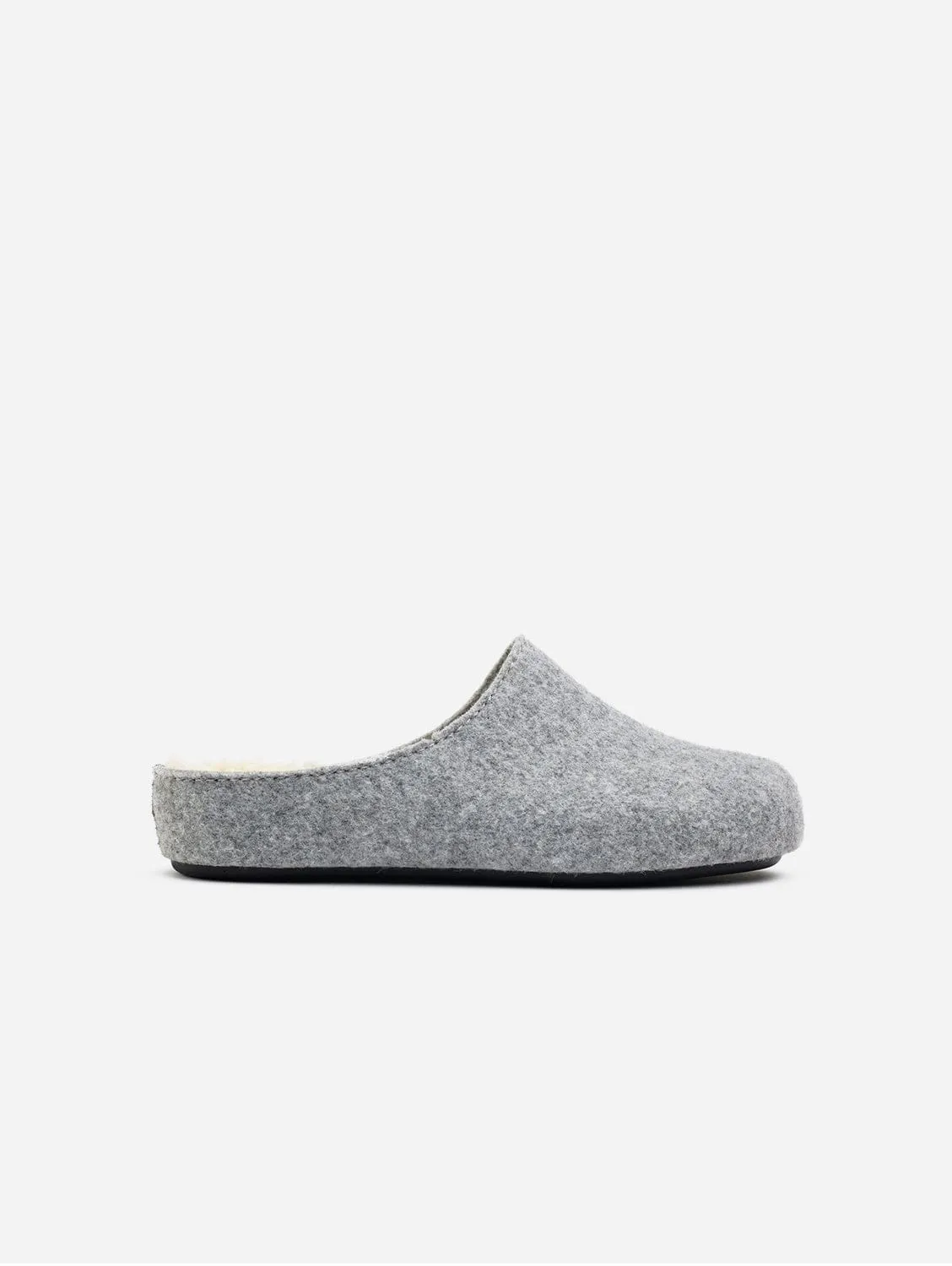 Damen Vegane Mule Hausschuhe | Hellgrau