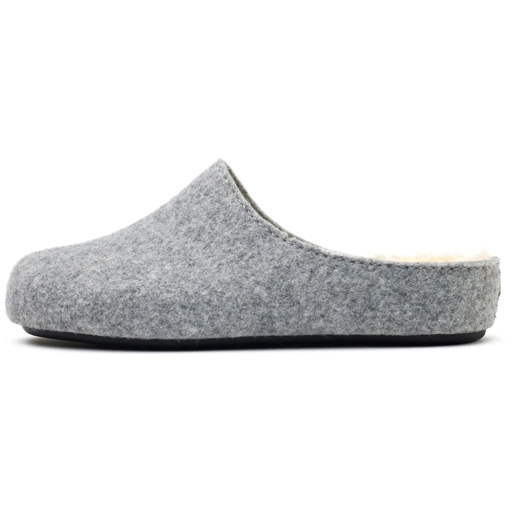Damen Vegane Mule Hausschuhe | Hellgrau