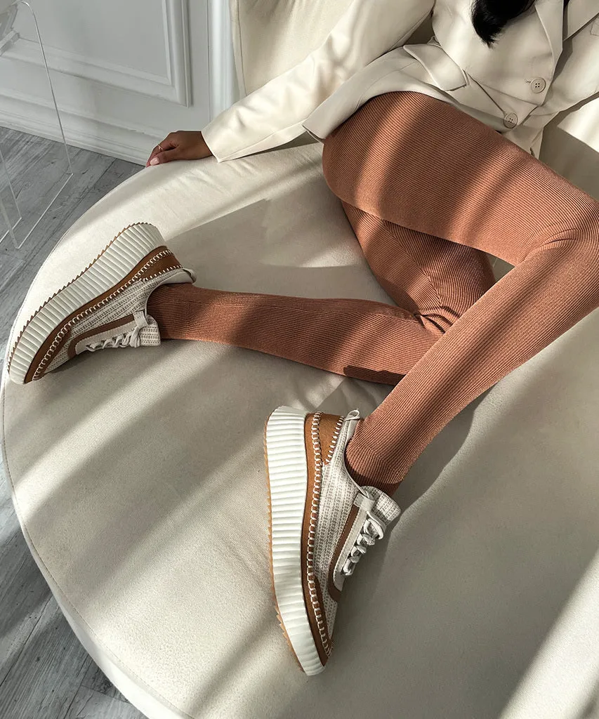 DOLEN SNEAKERS BRAUN MULTI GEWEBT