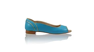 Donna 20mm Peeptoe Ballettschuhe - Türkis & Gold