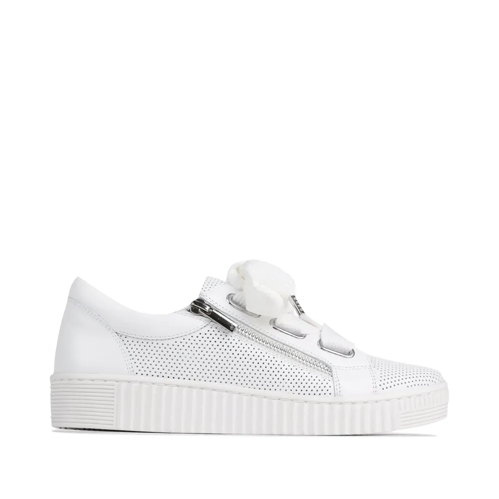 EOS Damen Jovi Luxe Perf Leder-Schnürsneaker in Weiß