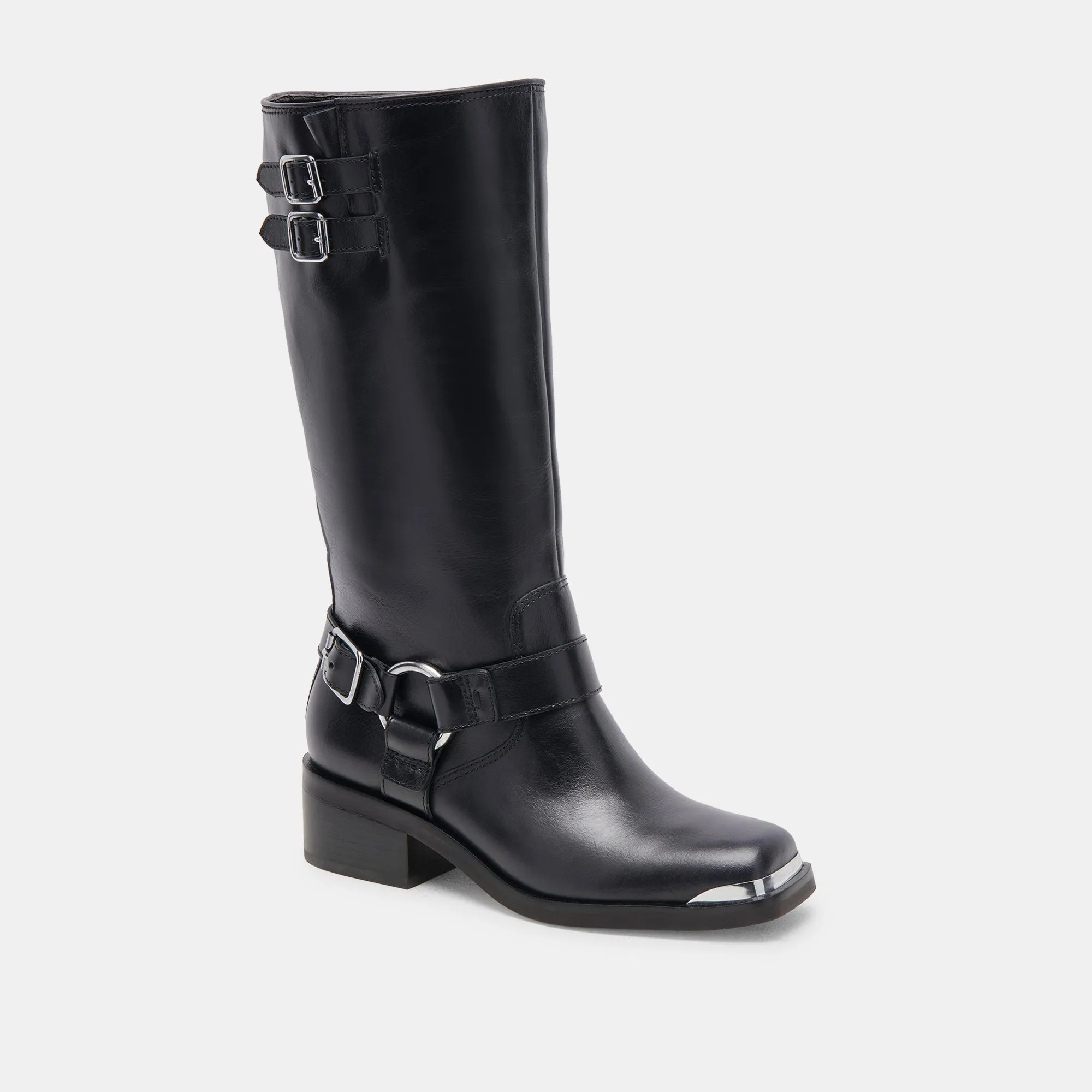 EVI STIEFEL SCHWARZES LEDER