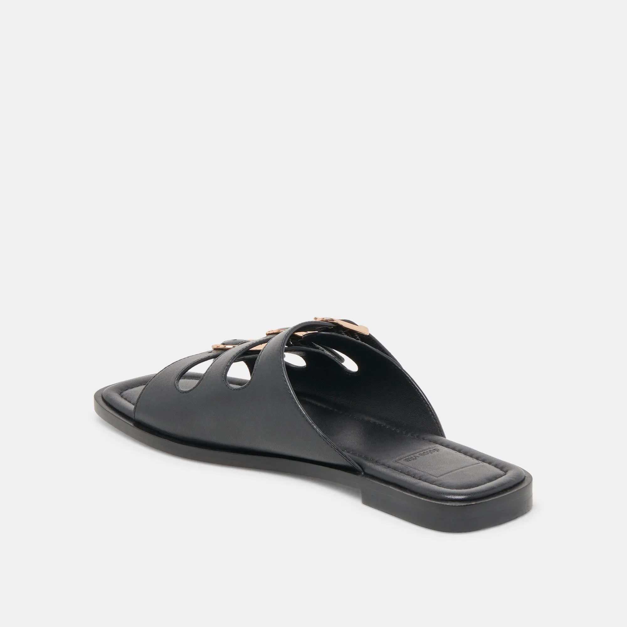 FIN SANDALETTEN SCHWARZES LEDER