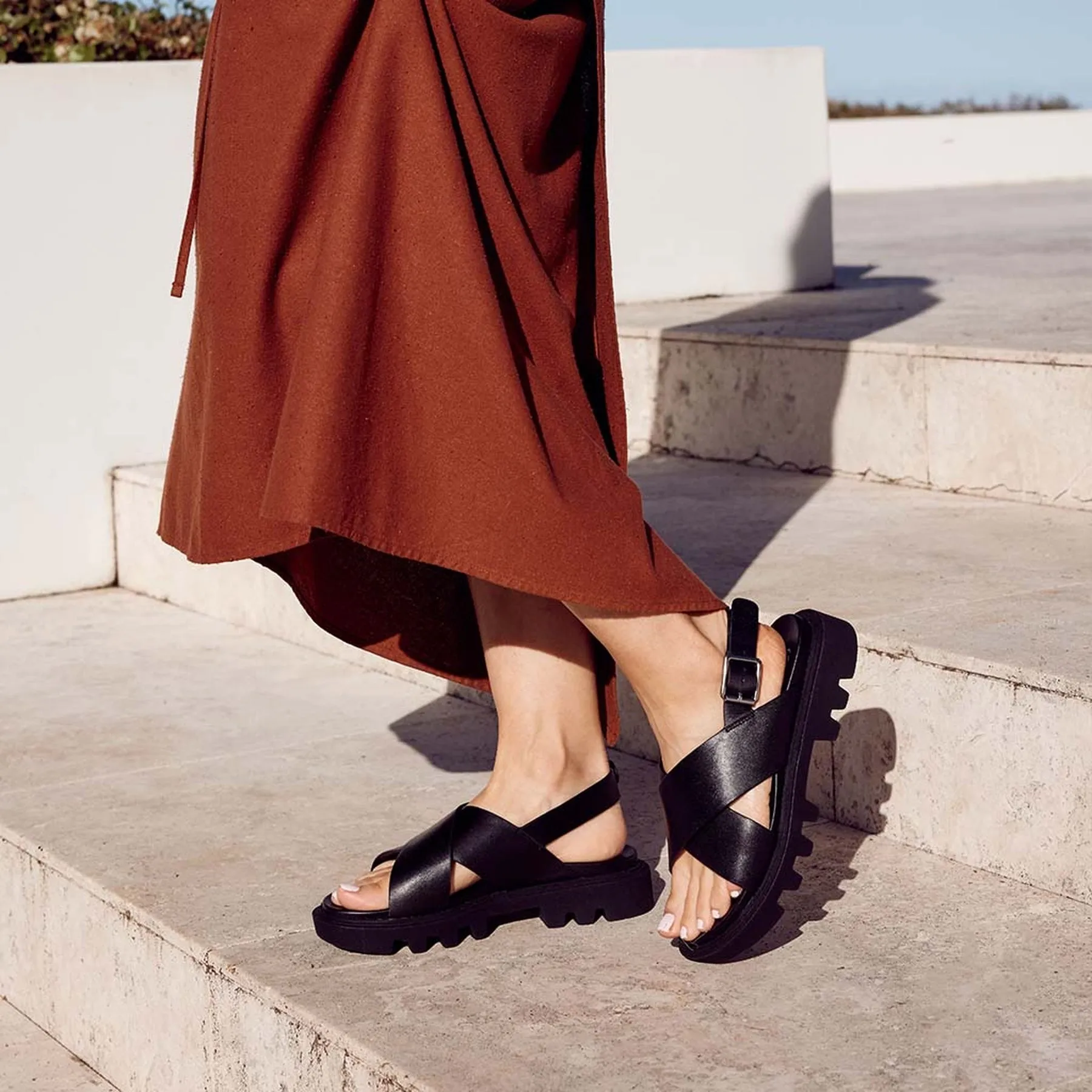FLIGHTY LEDER CHUNKY SANDALEN
