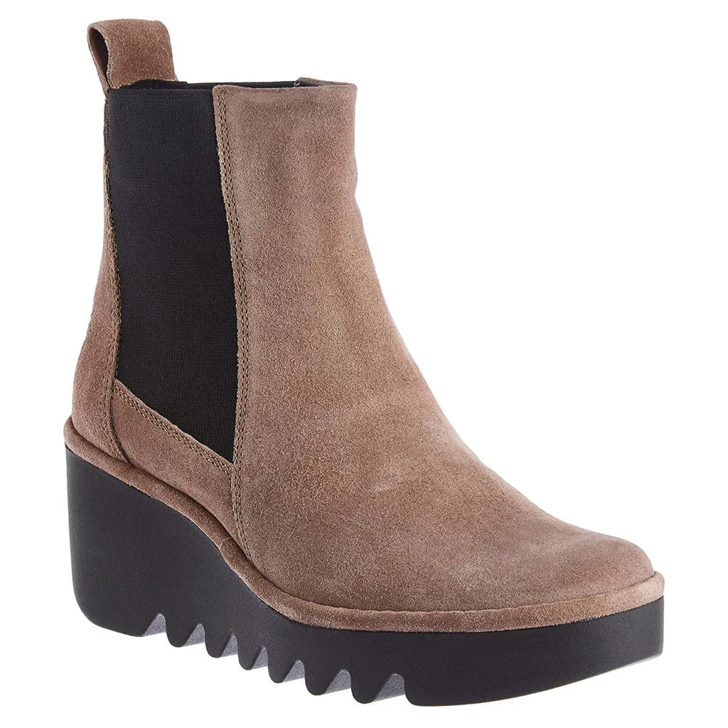Fly London Bagu233Fly Wildleder Keilabsatz Damen Chelsea Stiefel