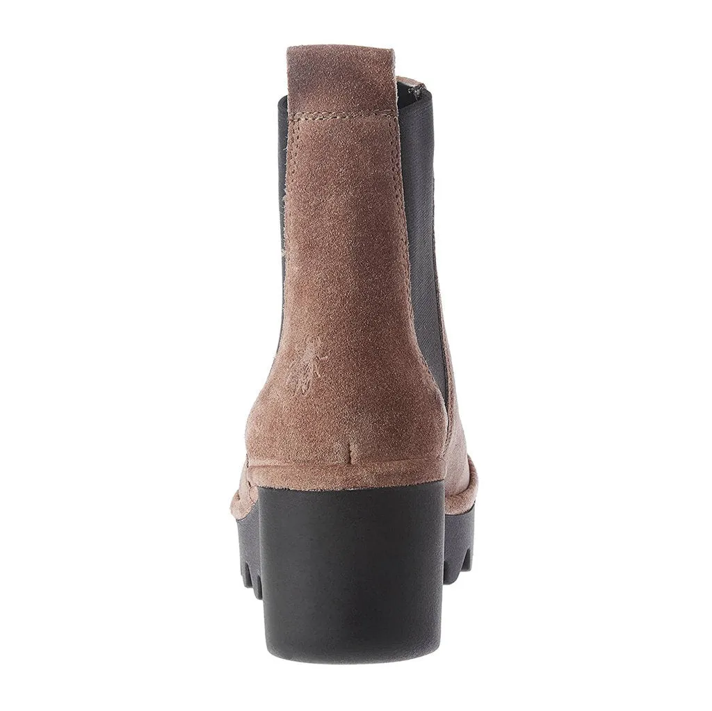Fly London Bagu233Fly Wildleder Keilabsatz Damen Chelsea Stiefel