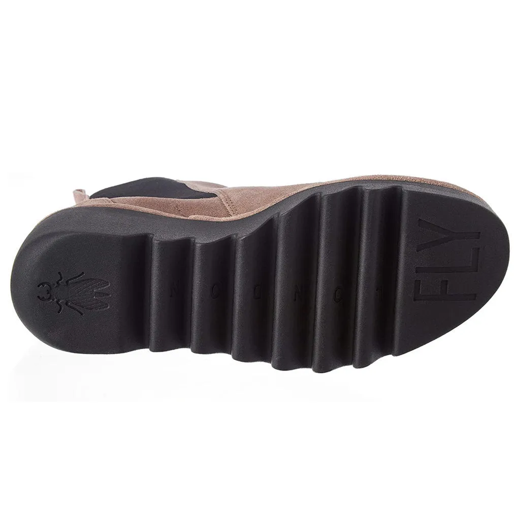 Fly London Bagu233Fly Wildleder Keilabsatz Damen Chelsea Stiefel