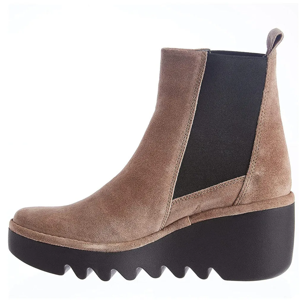 Fly London Bagu233Fly Wildleder Keilabsatz Damen Chelsea Stiefel