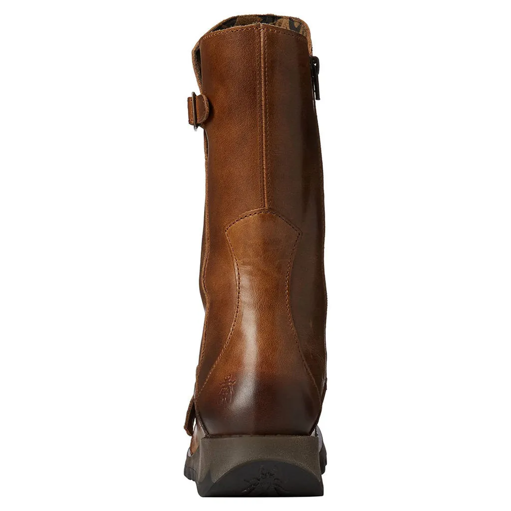 Fly London MES 2 Leder Stiefeletten für Damen mit Reißverschluss bis zur Mitte der Wade