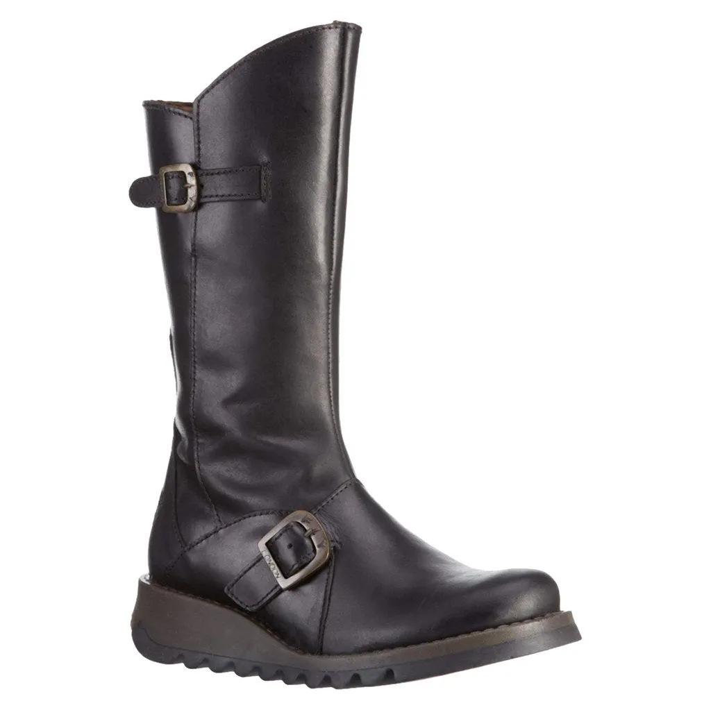 Fly London MES 2 Leder Stiefeletten für Damen mit Reißverschluss bis zur Mitte der Wade