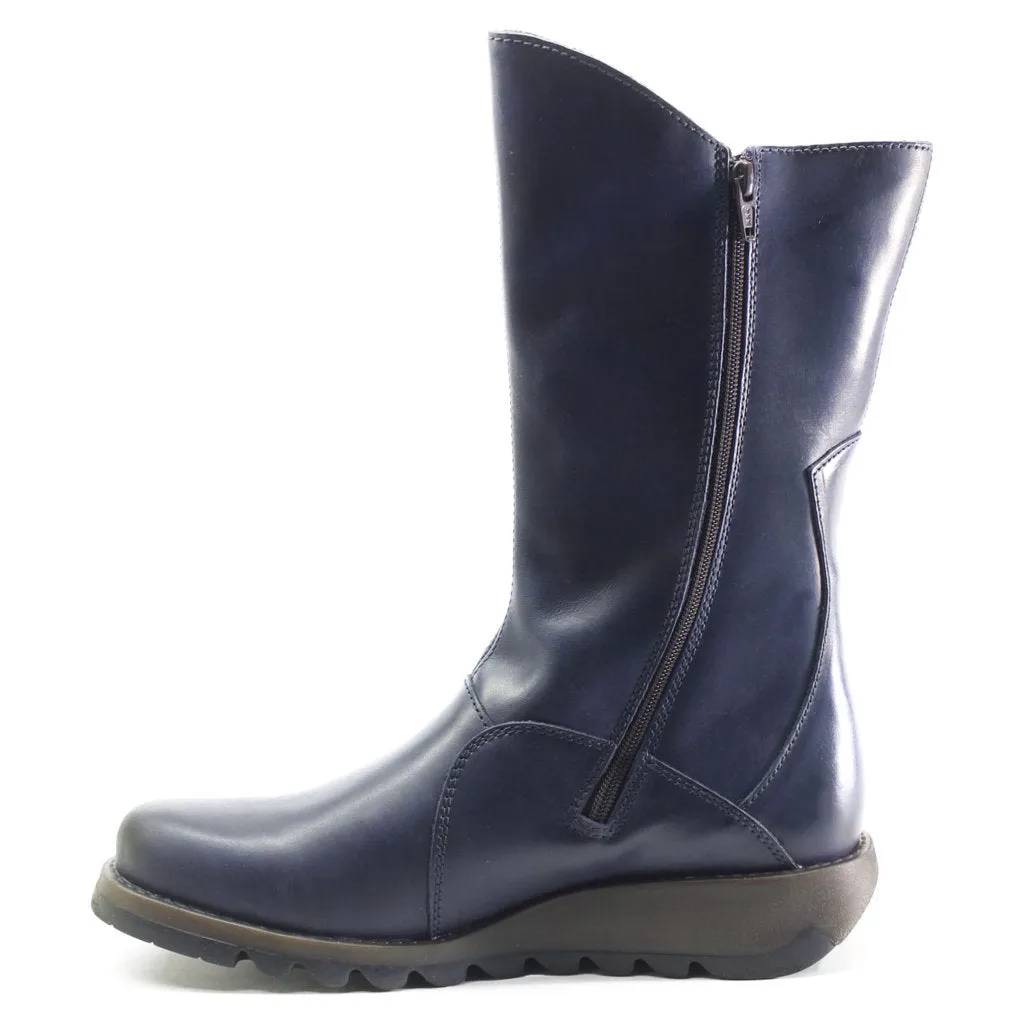 Fly London MES 2 Leder Stiefeletten für Damen mit Reißverschluss bis zur Mitte der Wade