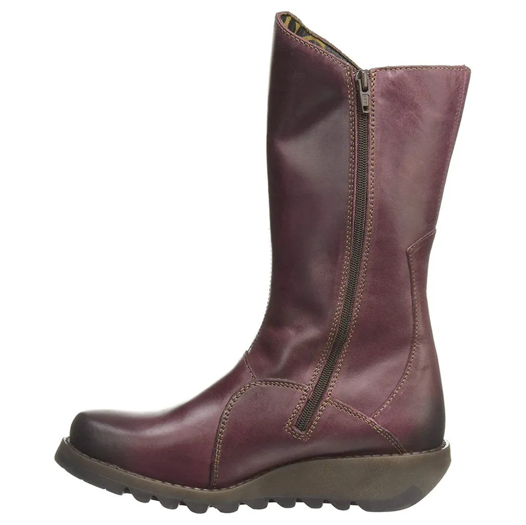 Fly London MES 2 Leder Stiefeletten für Damen mit Reißverschluss bis zur Mitte der Wade