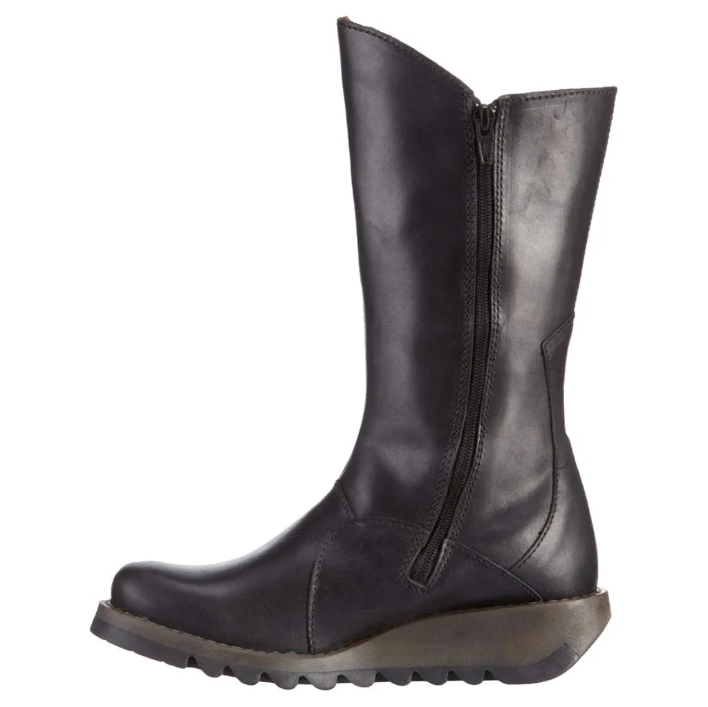 Fly London MES 2 Leder Stiefeletten für Damen mit Reißverschluss bis zur Mitte der Wade