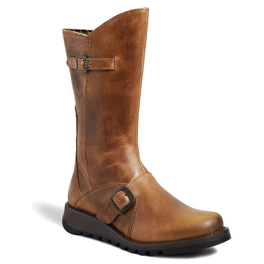 Fly London MES 2 Leder Stiefeletten für Damen mit Reißverschluss bis zur Mitte der Wade