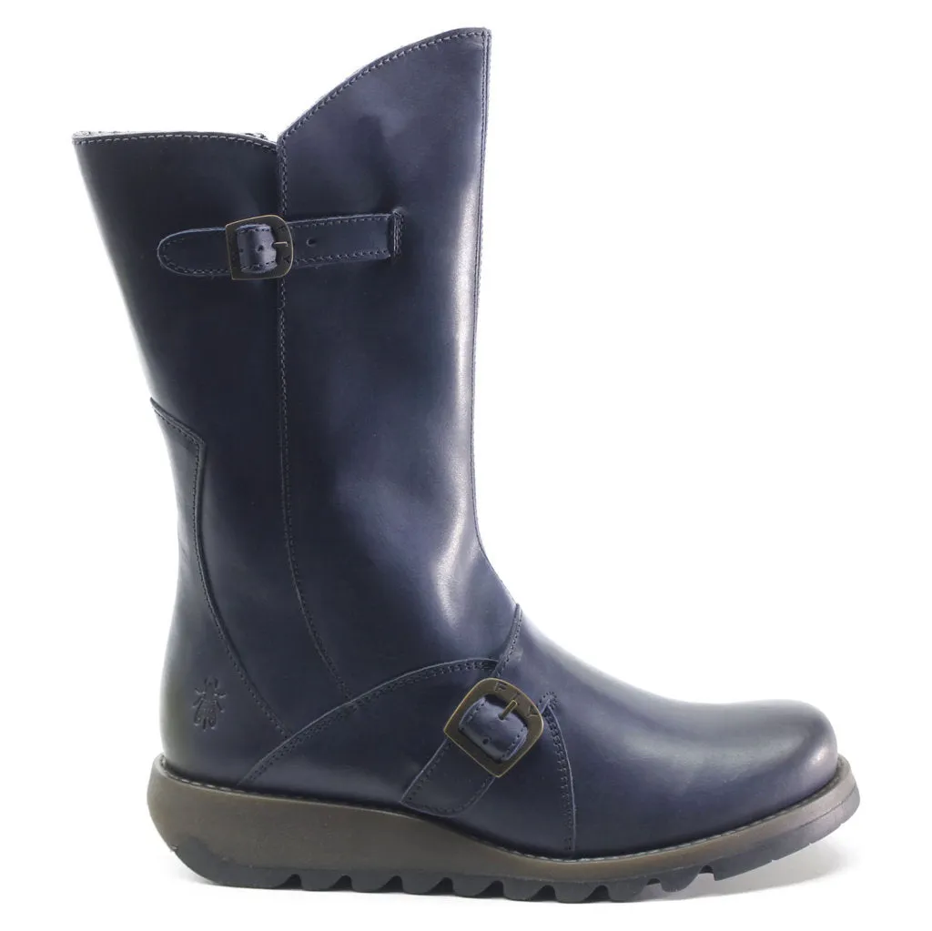 Fly London MES 2 Leder Stiefeletten für Damen mit Reißverschluss bis zur Mitte der Wade