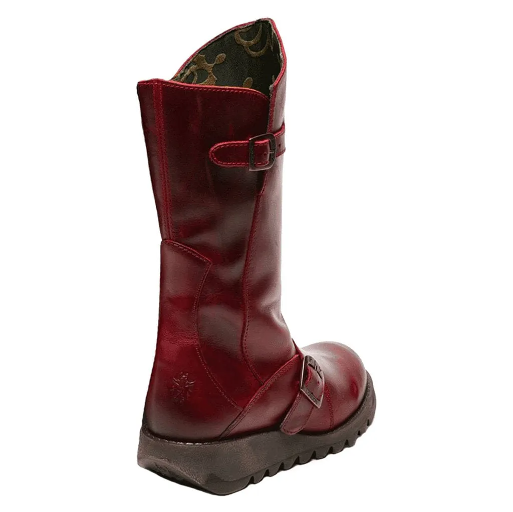 Fly London MES 2 Leder Stiefeletten für Damen mit Reißverschluss bis zur Mitte der Wade