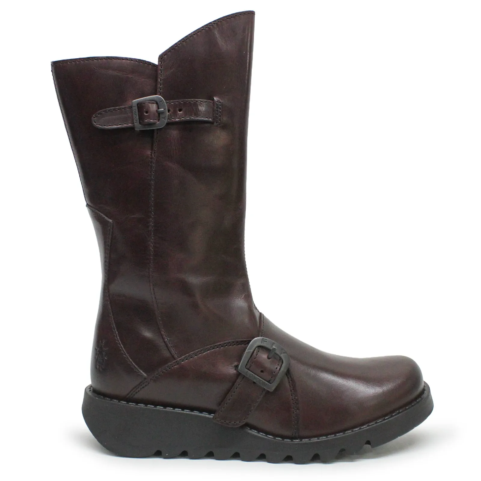 Fly London MES 2 Leder Stiefeletten für Damen mit Reißverschluss bis zur Mitte der Wade