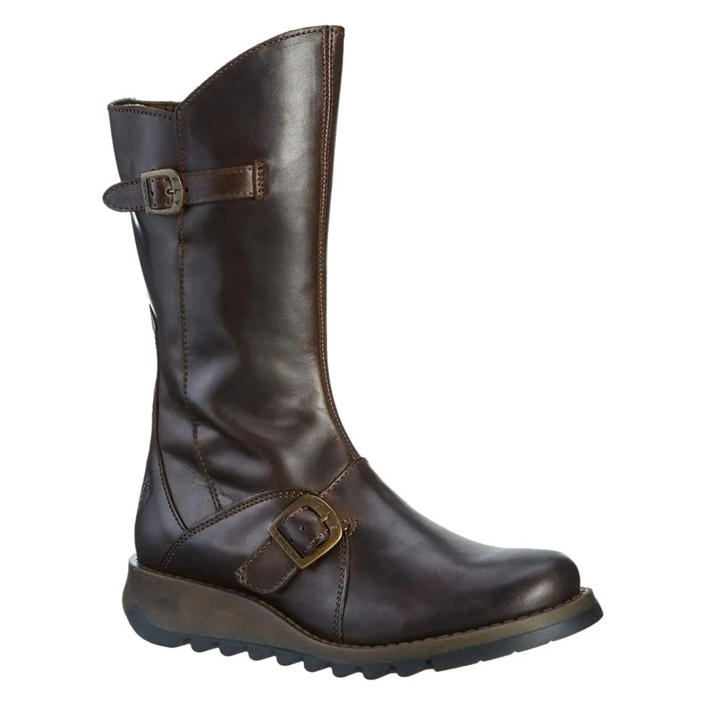 Fly London MES 2 Leder Stiefeletten für Damen mit Reißverschluss bis zur Mitte der Wade