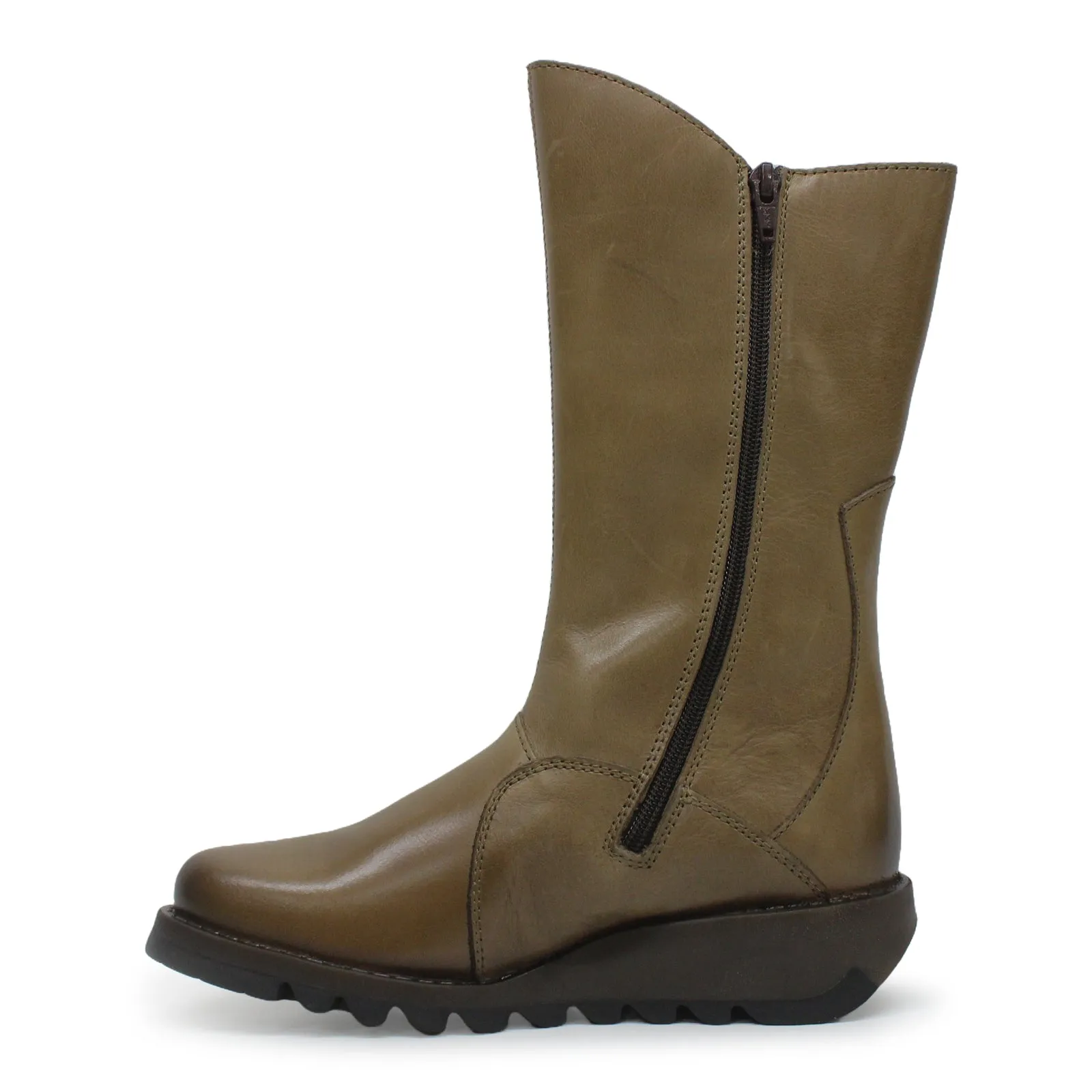 Fly London MES 2 Leder Stiefeletten für Damen mit Reißverschluss bis zur Mitte der Wade