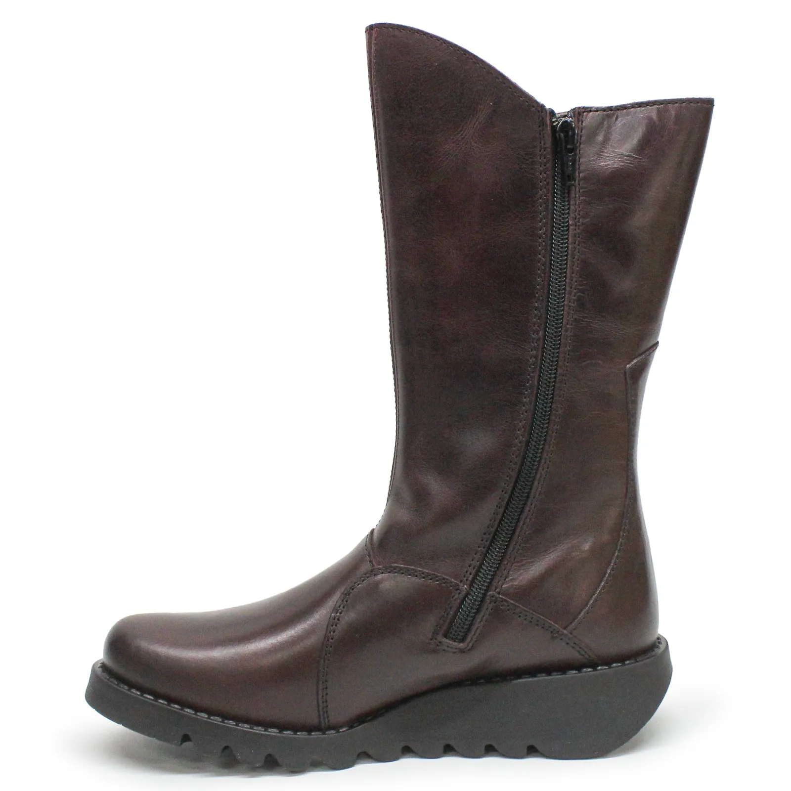 Fly London MES 2 Leder Stiefeletten für Damen mit Reißverschluss bis zur Mitte der Wade