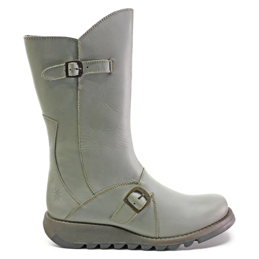 Fly London MES 2 Leder Stiefeletten für Damen mit Reißverschluss bis zur Mitte der Wade