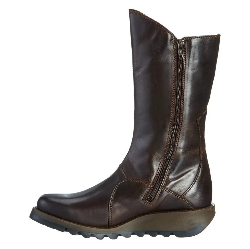 Fly London MES 2 Leder Stiefeletten für Damen mit Reißverschluss bis zur Mitte der Wade