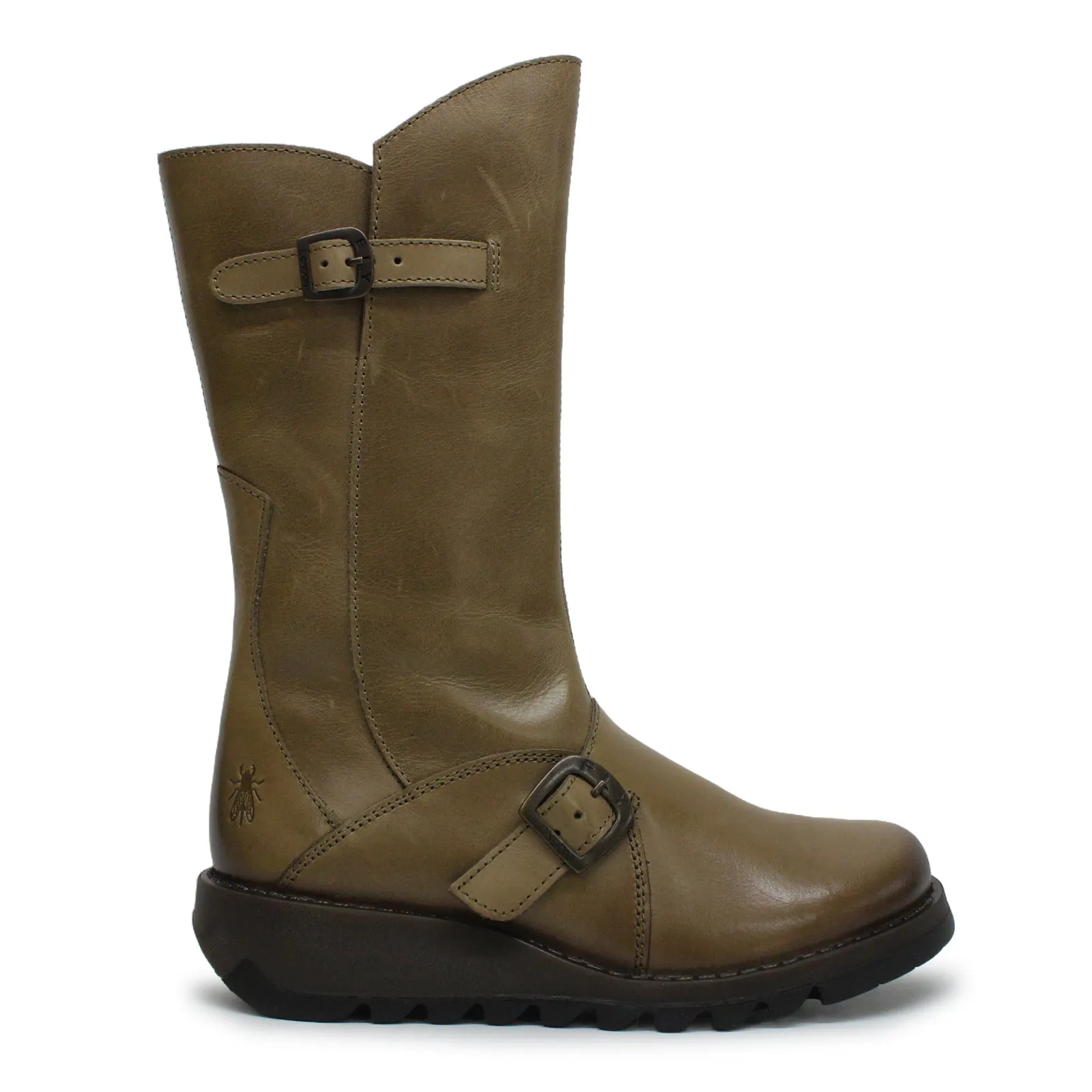 Fly London MES 2 Leder Stiefeletten für Damen mit Reißverschluss bis zur Mitte der Wade
