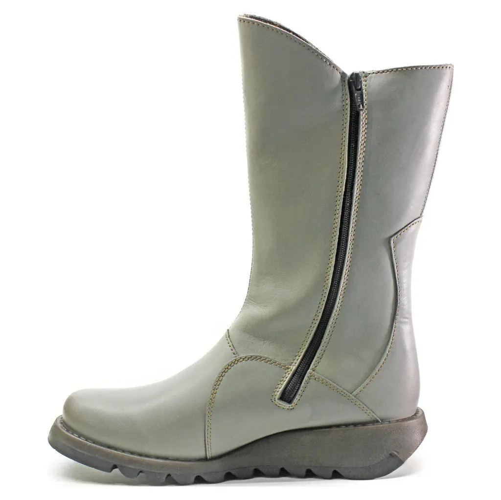 Fly London MES 2 Leder Stiefeletten für Damen mit Reißverschluss bis zur Mitte der Wade