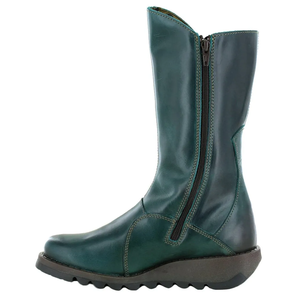 Fly London MES 2 Leder Stiefeletten für Damen mit Reißverschluss bis zur Mitte der Wade