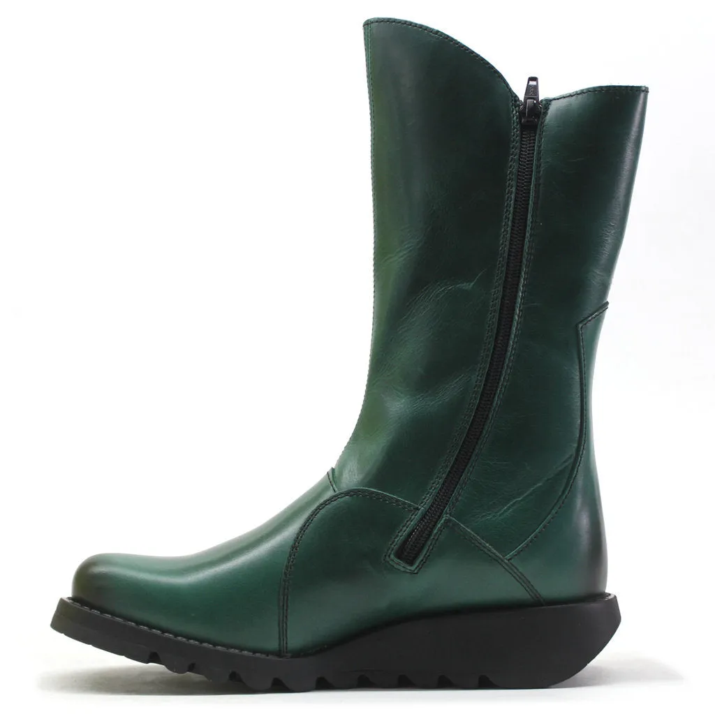 Fly London MES 2 Leder Stiefeletten für Damen mit Reißverschluss bis zur Mitte der Wade