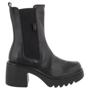 Fly London Moya251Fly Leder Chelsea-Stiefel mit Blockabsatz für Damen