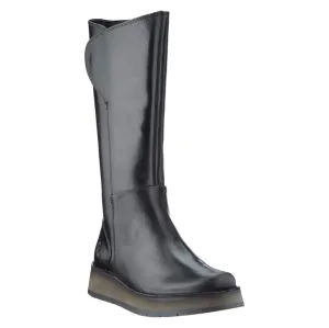 Fly London Rhea042Fly Rug Leder Damen Stiefel mit Reißverschluss bis zur Mitte der Wade