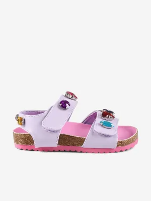 Mädchen Sandalen mit Schmucksteinen in Lila