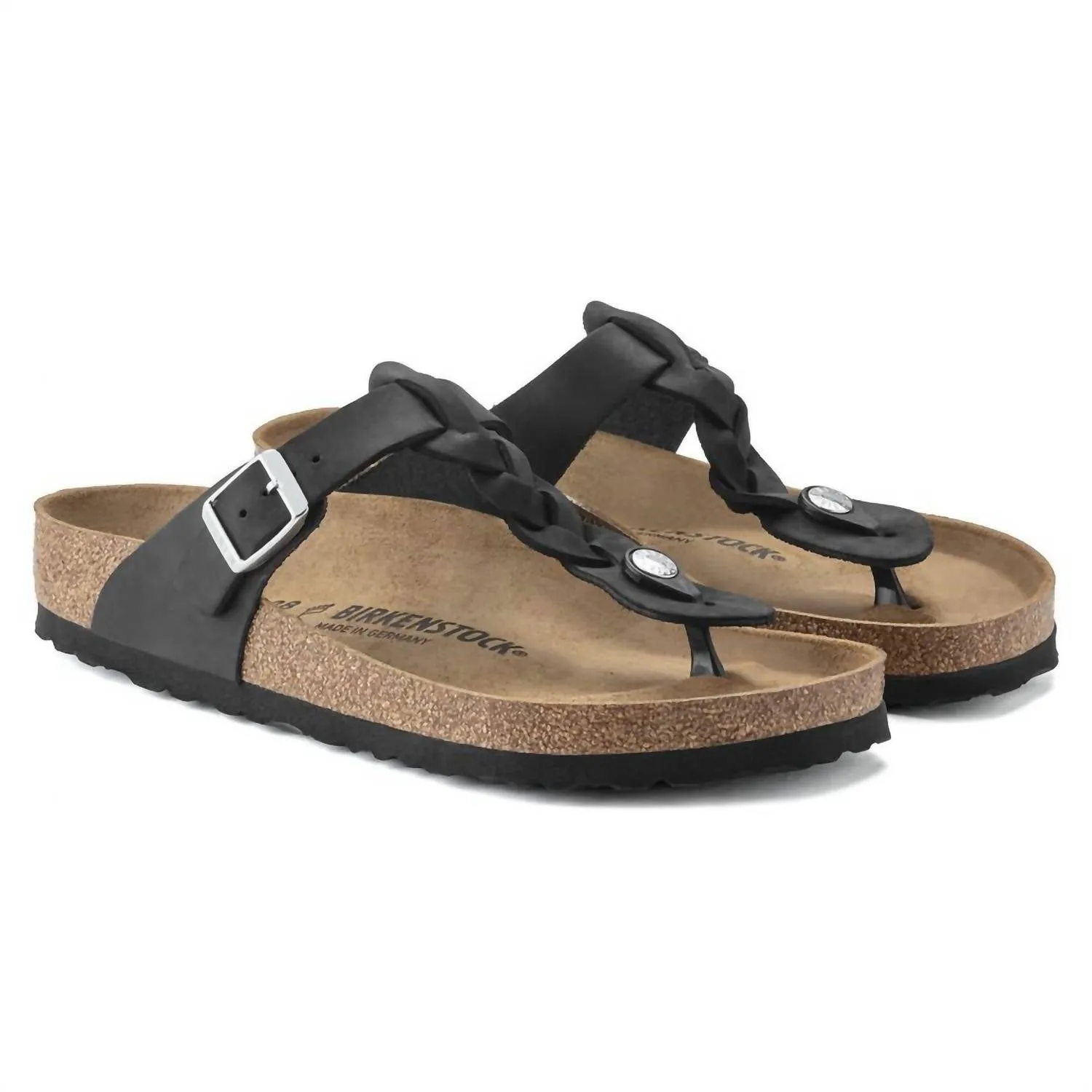 Gizeh Geflochtene Sandalen In Schwarz